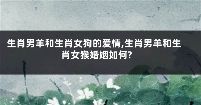 生肖男羊和生肖女狗的爱情,生肖男羊和生肖女猴婚姻如何?