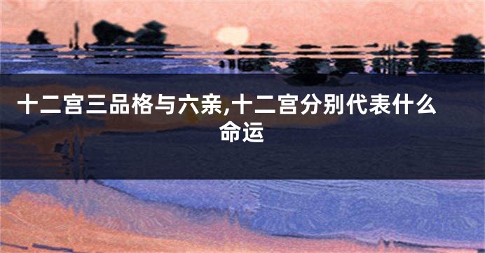 十二宫三品格与六亲,十二宫分别代表什么命运