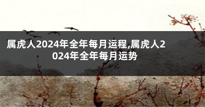 属虎人2024年全年每月运程,属虎人2024年全年每月运势