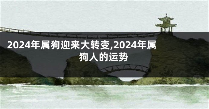 2024年属狗迎来大转变,2024年属狗人的运势