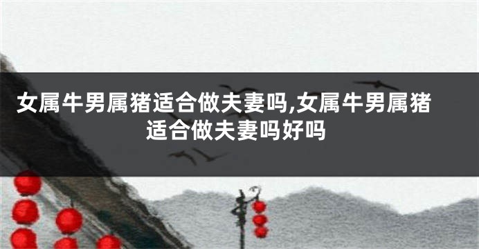 女属牛男属猪适合做夫妻吗,女属牛男属猪适合做夫妻吗好吗