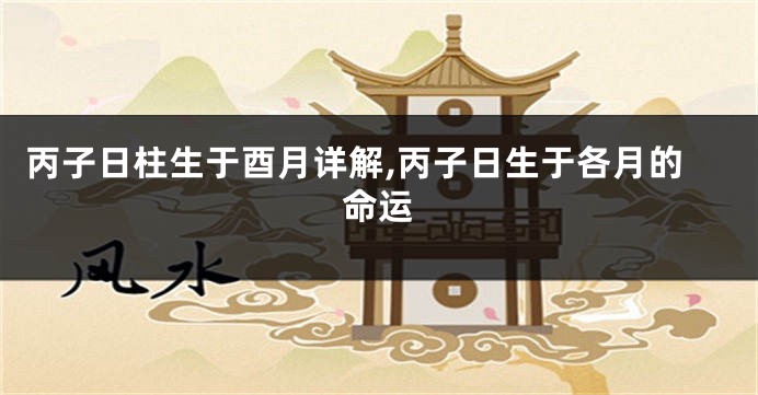 丙子日柱生于酉月详解,丙子日生于各月的命运