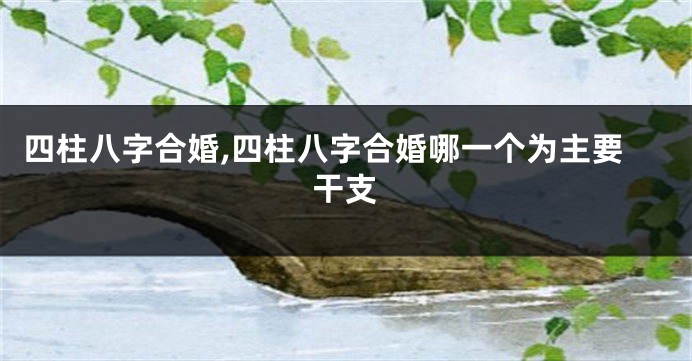 四柱八字合婚,四柱八字合婚哪一个为主要干支