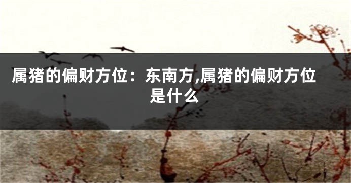 属猪的偏财方位：东南方,属猪的偏财方位是什么