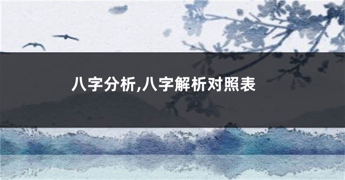 八字分析,八字解析对照表