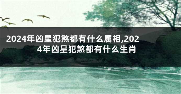 2024年凶星犯煞都有什么属相,2024年凶星犯煞都有什么生肖