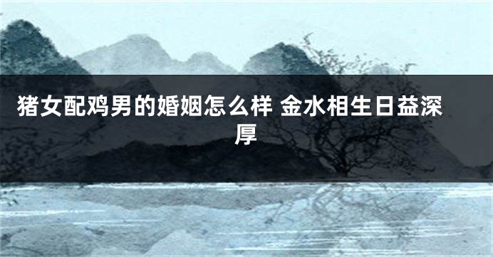 猪女配鸡男的婚姻怎么样 金水相生日益深厚