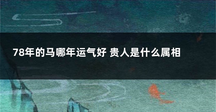 78年的马哪年运气好 贵人是什么属相