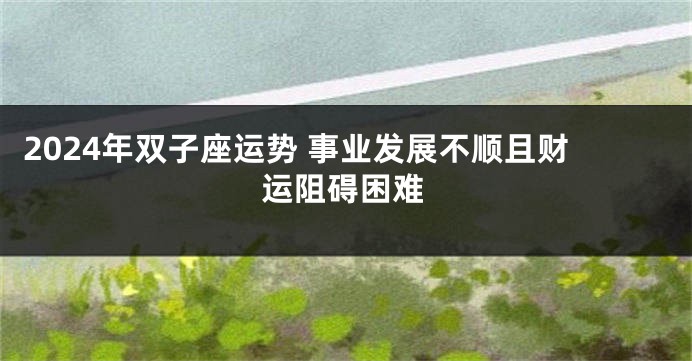 2024年双子座运势 事业发展不顺且财运阻碍困难