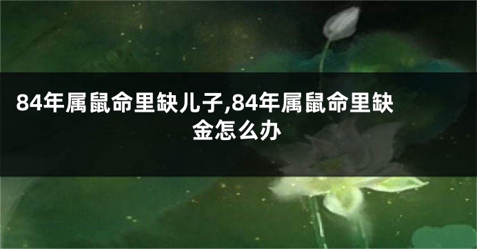 84年属鼠命里缺儿子,84年属鼠命里缺金怎么办