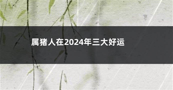 属猪人在2024年三大好运