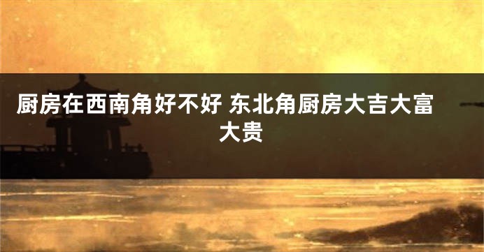 厨房在西南角好不好 东北角厨房大吉大富大贵
