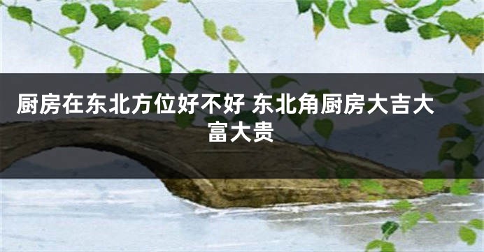 厨房在东北方位好不好 东北角厨房大吉大富大贵