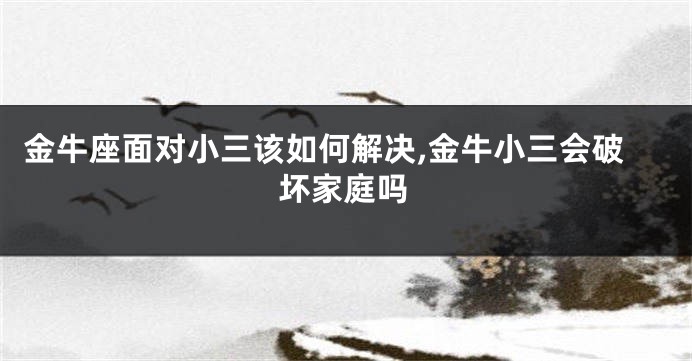 金牛座面对小三该如何解决,金牛小三会破坏家庭吗