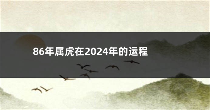 86年属虎在2024年的运程