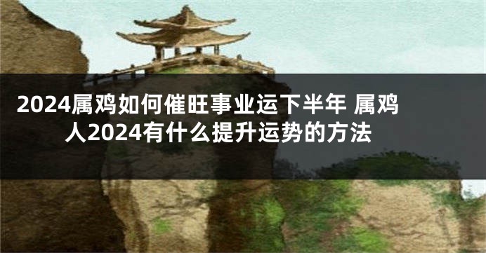 2024属鸡如何催旺事业运下半年 属鸡人2024有什么提升运势的方法