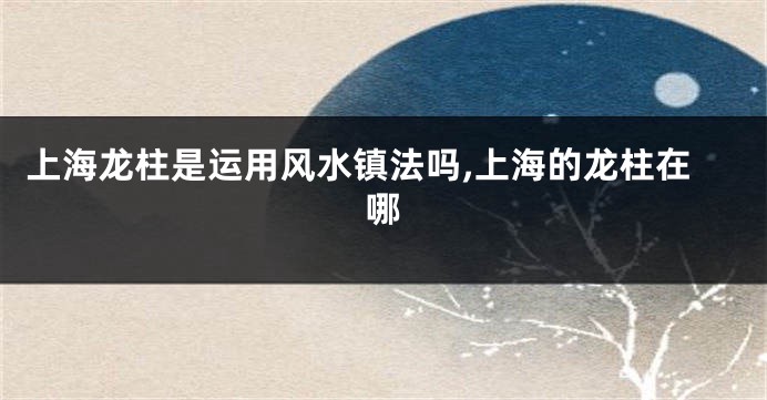 上海龙柱是运用风水镇法吗,上海的龙柱在哪