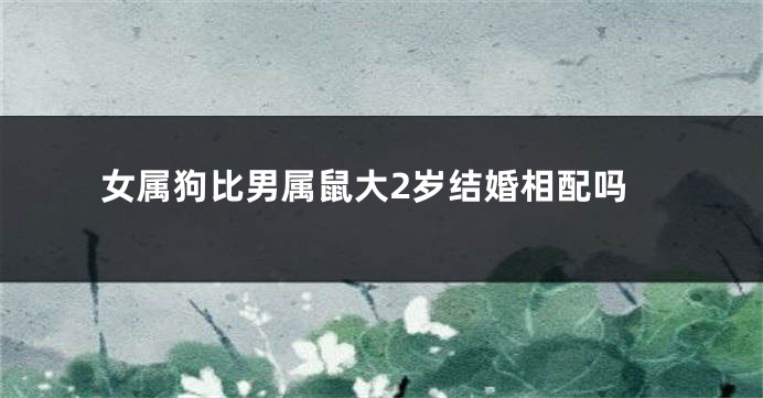 女属狗比男属鼠大2岁结婚相配吗