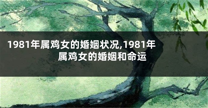 1981年属鸡女的婚姻状况,1981年属鸡女的婚姻和命运