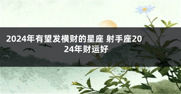 2024年有望发横财的星座 射手座2024年财运好