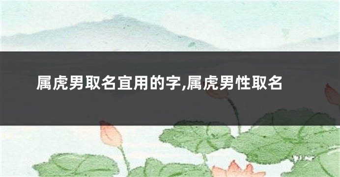 属虎男取名宜用的字,属虎男性取名