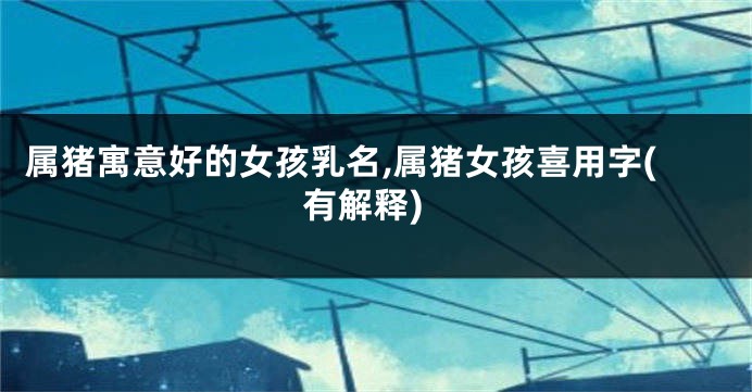 属猪寓意好的女孩乳名,属猪女孩喜用字(有解释)