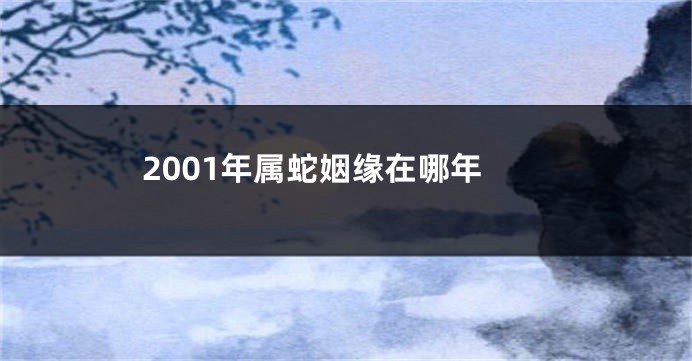 2001年属蛇姻缘在哪年