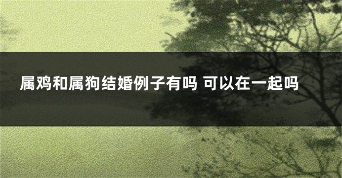 属鸡和属狗结婚例子有吗 可以在一起吗