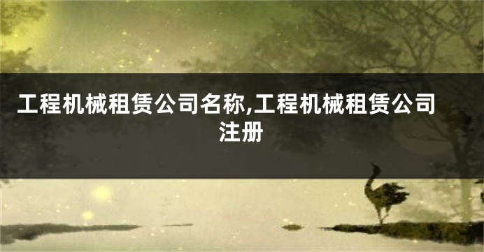 工程机械租赁公司名称,工程机械租赁公司注册