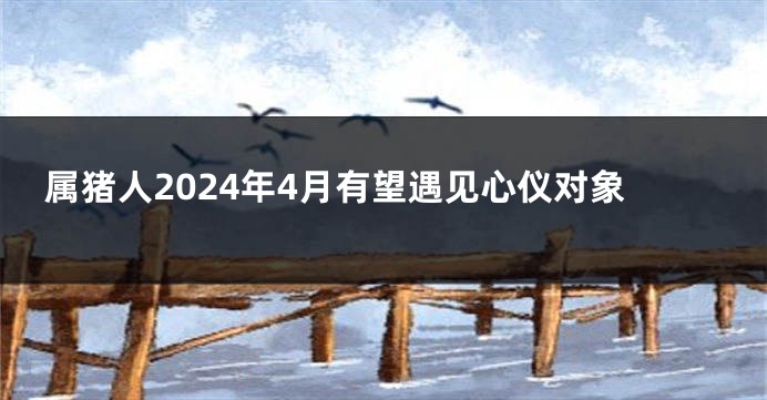 属猪人2024年4月有望遇见心仪对象