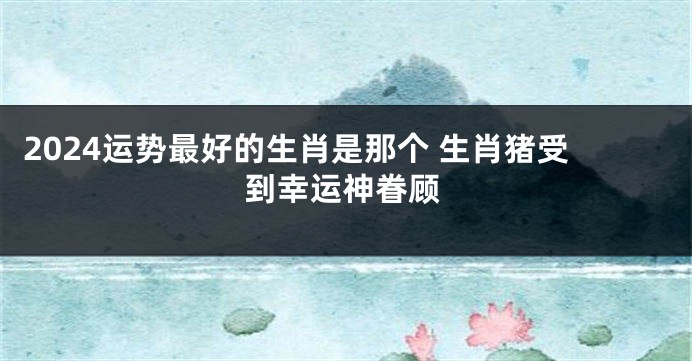 2024运势最好的生肖是那个 生肖猪受到幸运神眷顾