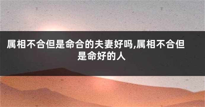 属相不合但是命合的夫妻好吗,属相不合但是命好的人