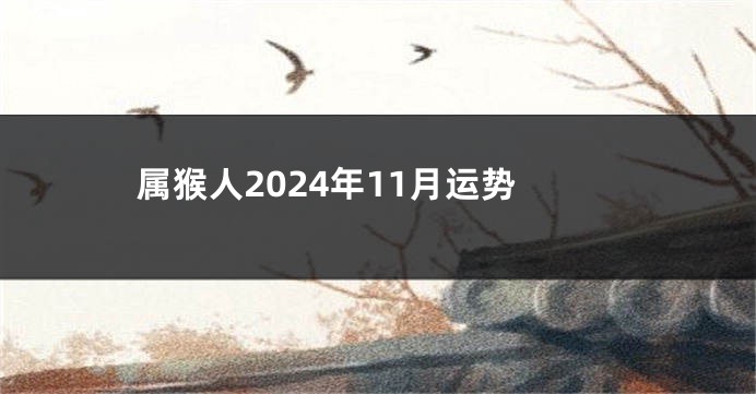 属猴人2024年11月运势
