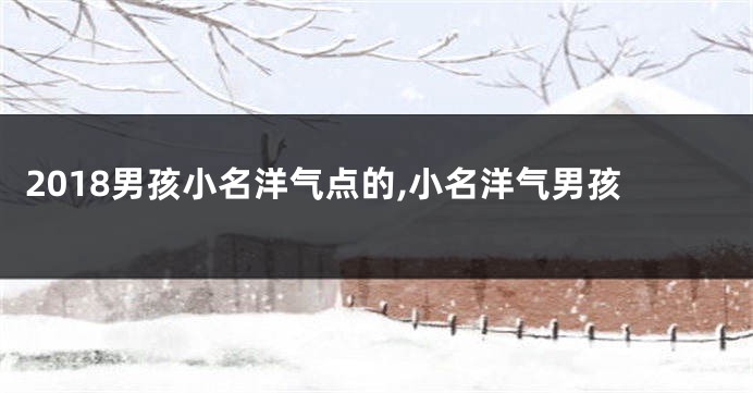 2018男孩小名洋气点的,小名洋气男孩