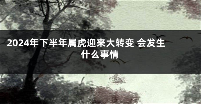 2024年下半年属虎迎来大转变 会发生什么事情