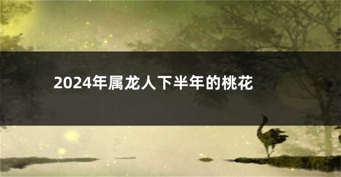2024年属龙人下半年的桃花