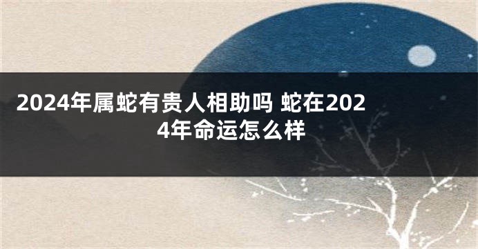 2024年属蛇有贵人相助吗 蛇在2024年命运怎么样