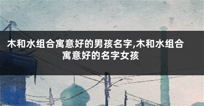 木和水组合寓意好的男孩名字,木和水组合寓意好的名字女孩
