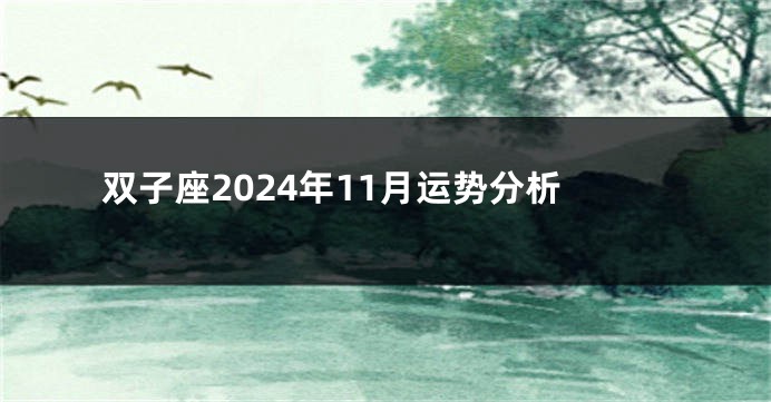 双子座2024年11月运势分析