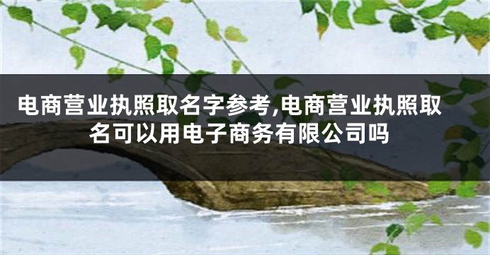 电商营业执照取名字参考,电商营业执照取名可以用电子商务有限公司吗