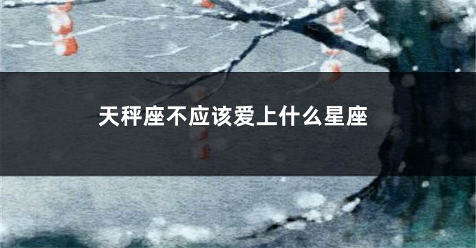 天秤座不应该爱上什么星座