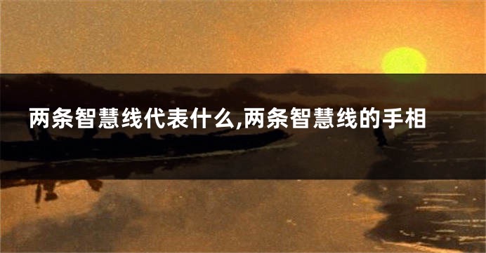 两条智慧线代表什么,两条智慧线的手相