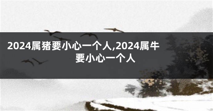 2024属猪要小心一个人,2024属牛要小心一个人