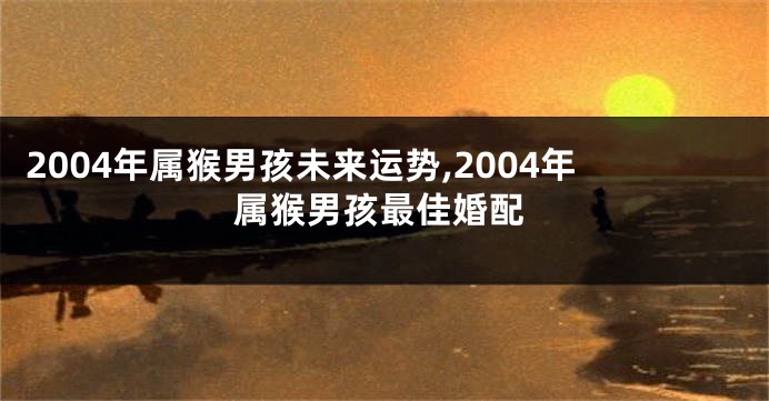 2004年属猴男孩未来运势,2004年属猴男孩最佳婚配