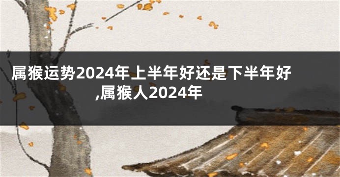 属猴运势2024年上半年好还是下半年好,属猴人2024年