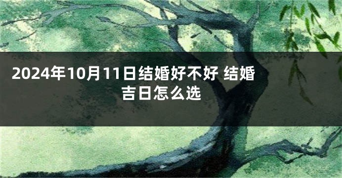 2024年10月11日结婚好不好 结婚吉日怎么选 