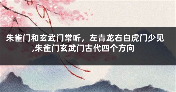 朱雀门和玄武门常听，左青龙右白虎门少见,朱雀门玄武门古代四个方向