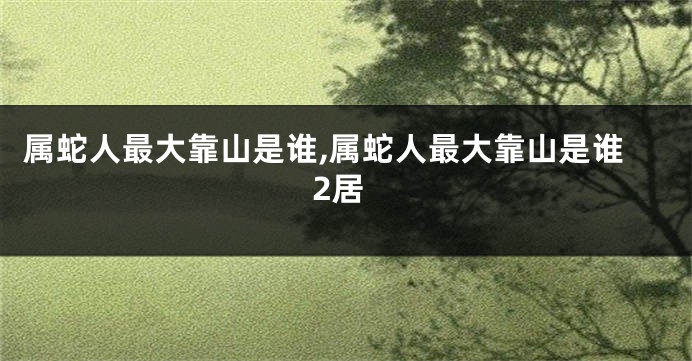 属蛇人最大靠山是谁,属蛇人最大靠山是谁2居