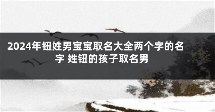 2024年钮姓男宝宝取名大全两个字的名字 姓钮的孩子取名男