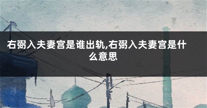 右弼入夫妻宫是谁出轨,右弼入夫妻宫是什么意思